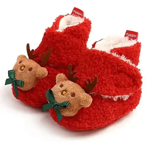 QWZban Baby Booties Infant Newborn Boys Girls Slippers Warm Crib Sock Shoes Indoor First Walkers Prewalker 