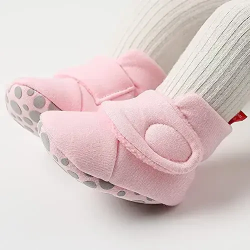 QWZban Baby Booties Infant Newborn Boys Girls Slippers Warm Crib Sock Shoes Indoor First Walkers Prewalker - 2