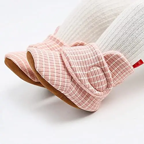 QWZban Baby Booties Infant Newborn Boys Girls Slippers Warm Crib Sock Shoes Indoor First Walkers Prewalker - 4