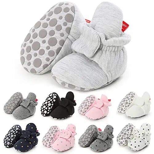QWZban Baby Booties Infant Newborn Boys Girls Slippers Warm Crib Sock Shoes Indoor First Walkers Prewalker - QWZBAN