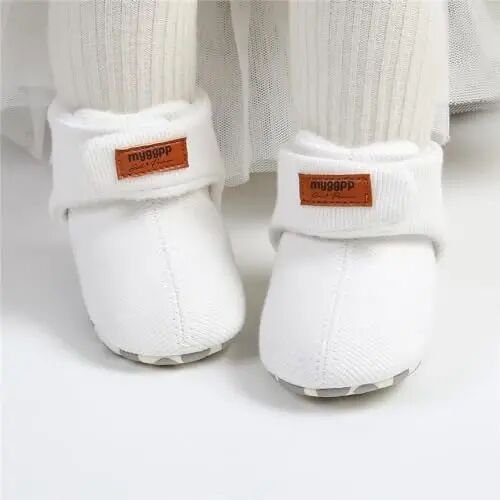 QWZban Baby Booties Infant Newborn Boys Girls Slippers Warm Crib Sock Shoes Indoor First Walkers Prewalker - QWZBAN (1)