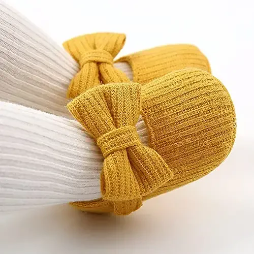 QWZban Baby Shoes Mary Jane Flats Non Slip Soft Sole Infant Toddler Sneakers First Walkers Party Christmas Dress Shoes - 2