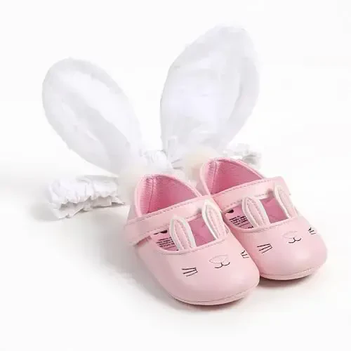 QWZban Baby Shoes Mary Jane Flats Non Slip Soft Sole Infant Toddler Sneakers First Walkers Party Christmas Dress Shoes - 5