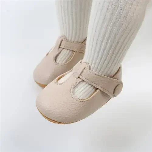 QWZban Baby Shoes Mary Jane Flats Non Slip Soft Sole Infant Toddler Sneakers First Walkers Party Christmas Dress Shoes - 2