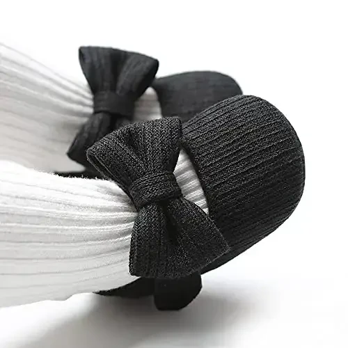 QWZban Baby Shoes Mary Jane Flats Non Slip Soft Sole Infant Toddler Sneakers First Walkers Party Christmas Dress Shoes - 2