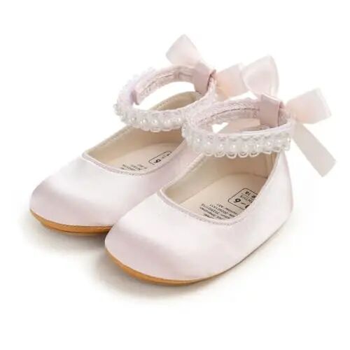 QWZban Baby Shoes Mary Jane Flats Non Slip Soft Sole Infant Toddler Sneakers First Walkers Party Christmas Dress Shoes - 1