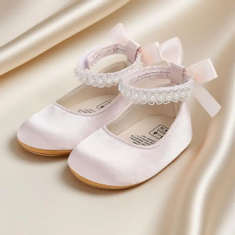 QWZban Baby Shoes Mary Jane Flats Non Slip Soft Sole Infant Toddler Sneakers First Walkers Party Christmas Dress Shoes - 3