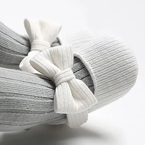 QWZban Baby Shoes Mary Jane Flats Non Slip Soft Sole Infant Toddler Sneakers First Walkers Party Christmas Dress Shoes - 2