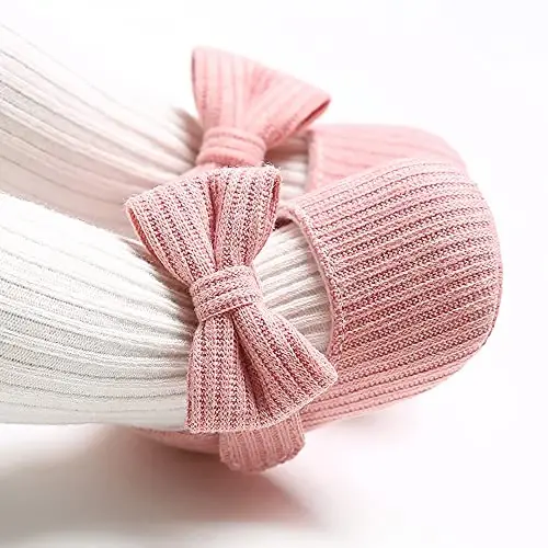 QWZban Baby Shoes Mary Jane Flats Non Slip Soft Sole Infant Toddler Sneakers First Walkers Party Christmas Dress Shoes - 2