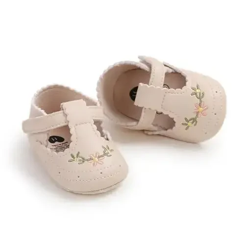 QWZban Baby Shoes Mary Jane Flats Non Slip Soft Sole Infant Toddler Sneakers First Walkers Party Christmas Dress Shoes 