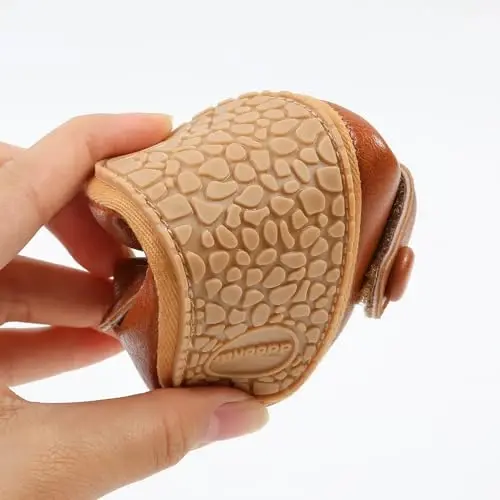 QWZban Baby Shoes Mary Jane Flats Non Slip Soft Sole Infant Toddler Sneakers First Walkers Party Christmas Dress Shoes - 4