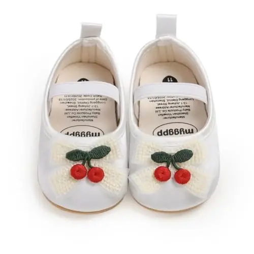 QWZban Baby Shoes Mary Jane Flats Non Slip Soft Sole Infant Toddler Sneakers First Walkers Party Christmas Dress Shoes 