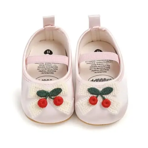 QWZban Baby Shoes Mary Jane Flats Non Slip Soft Sole Infant Toddler Sneakers First Walkers Party Christmas Dress Shoes - QWZBAN