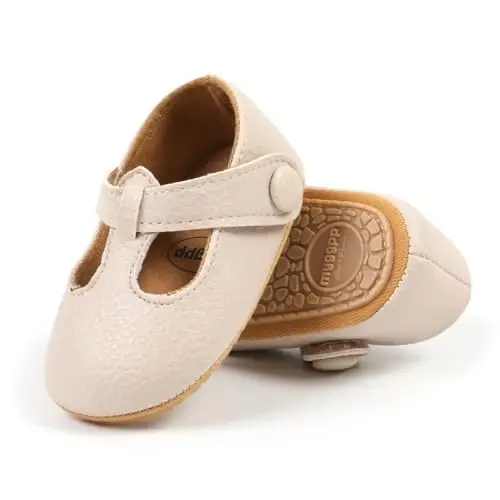 QWZban Baby Shoes Mary Jane Flats Non Slip Soft Sole Infant Toddler Sneakers First Walkers Party Christmas Dress Shoes 