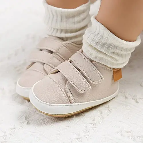 QWZban Baby Shoes Mary Jane Flats Non Slip Soft Sole Infant Toddler Sneakers First Walkers Party Christmas Dress Shoes - 3