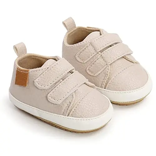 QWZban Baby Shoes Mary Jane Flats Non Slip Soft Sole Infant Toddler Sneakers First Walkers Party Christmas Dress Shoes - 5