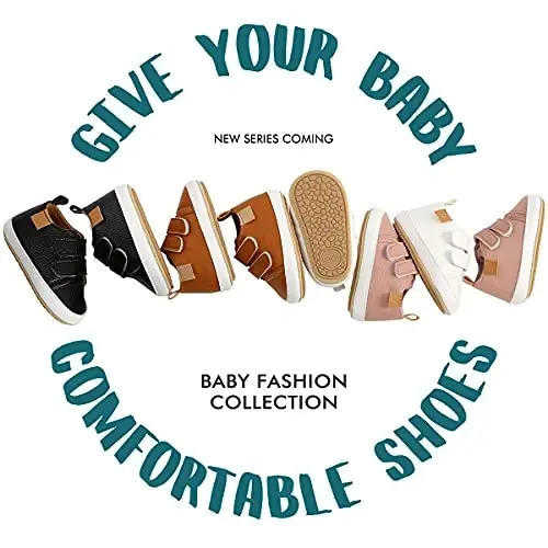 QWZban Baby Shoes Mary Jane Flats Non Slip Soft Sole Infant Toddler Sneakers First Walkers Party Christmas Dress Shoes - 6