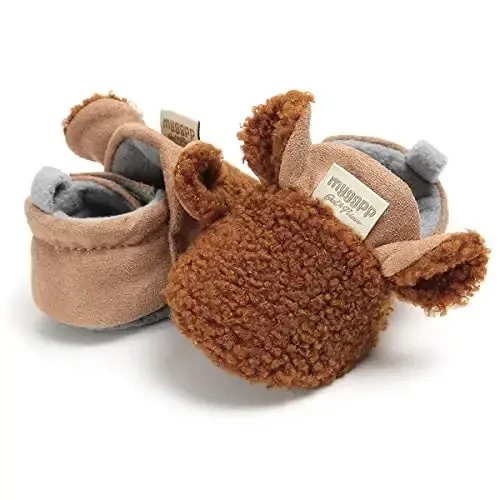 QWZban Baby Booties Infant Newborn Boys Girls Slippers Warm Crib Sock Shoes Indoor First Walkers Prewalker - 6