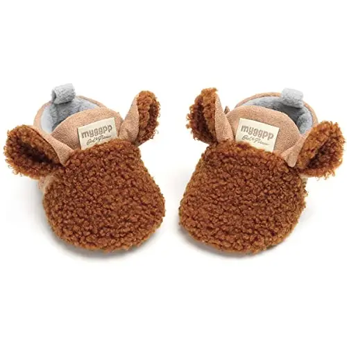 QWZban Baby Booties Infant Newborn Boys Girls Slippers Warm Crib Sock Shoes Indoor First Walkers Prewalker - 3