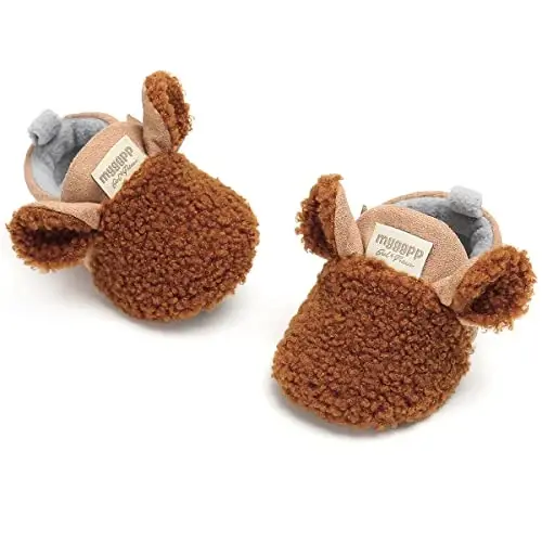 QWZban Baby Booties Infant Newborn Boys Girls Slippers Warm Crib Sock Shoes Indoor First Walkers Prewalker - 4