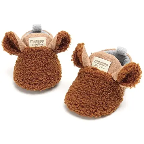 QWZban Baby Booties Infant Newborn Boys Girls Slippers Warm Crib Sock Shoes Indoor First Walkers Prewalker - 5