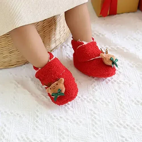 QWZban Baby Booties Infant Newborn Boys Girls Slippers Warm Crib Sock Shoes Indoor First Walkers Prewalker - 2