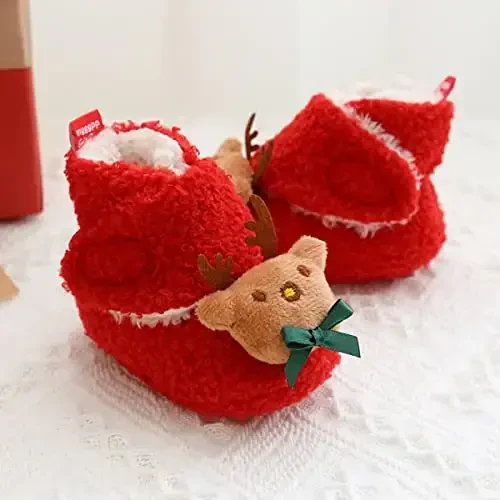 QWZban Baby Booties Infant Newborn Boys Girls Slippers Warm Crib Sock Shoes Indoor First Walkers Prewalker - 3