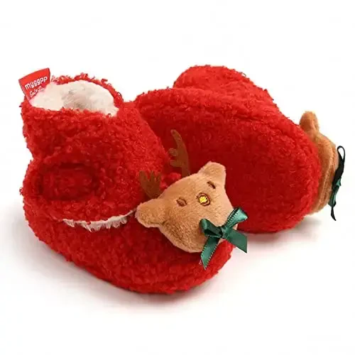 QWZban Baby Booties Infant Newborn Boys Girls Slippers Warm Crib Sock Shoes Indoor First Walkers Prewalker - 5