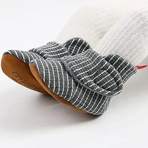 QWZban Baby Booties Infant Newborn Boys Girls Slippers Warm Crib Sock Shoes Indoor First Walkers Prewalker - 4