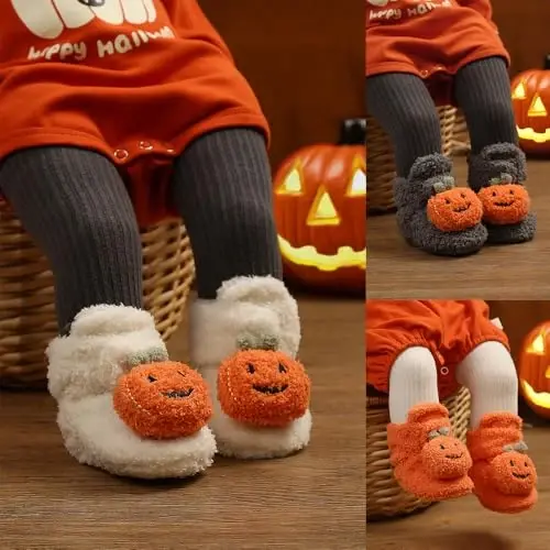 QWZban Baby Booties Infant Newborn Boys Girls Slippers Warm Crib Sock Shoes Indoor First Walkers Prewalker - QWZBAN (1)