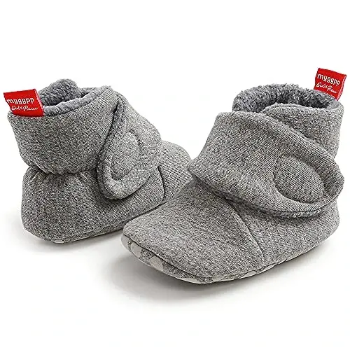 QWZban Baby Booties Infant Newborn Boys Girls Slippers Warm Crib Sock Shoes Indoor First Walkers Prewalker - 4