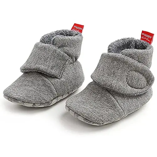 QWZban Baby Booties Infant Newborn Boys Girls Slippers Warm Crib Sock Shoes Indoor First Walkers Prewalker - 5