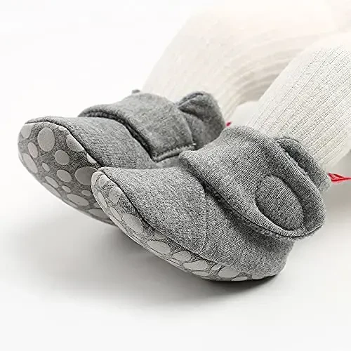 QWZban Baby Booties Infant Newborn Boys Girls Slippers Warm Crib Sock Shoes Indoor First Walkers Prewalker - QWZBAN (1)