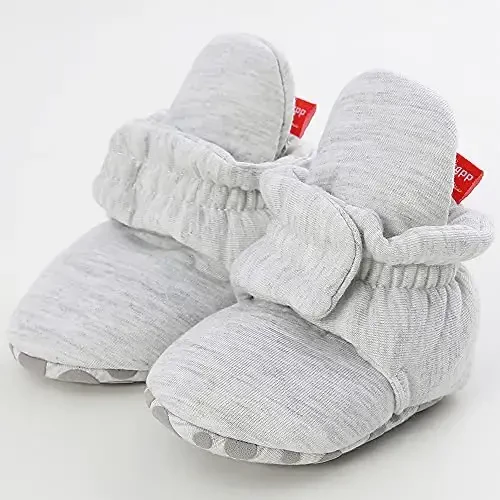 QWZban Baby Booties Infant Newborn Boys Girls Slippers Warm Crib Sock Shoes Indoor First Walkers Prewalker - 4