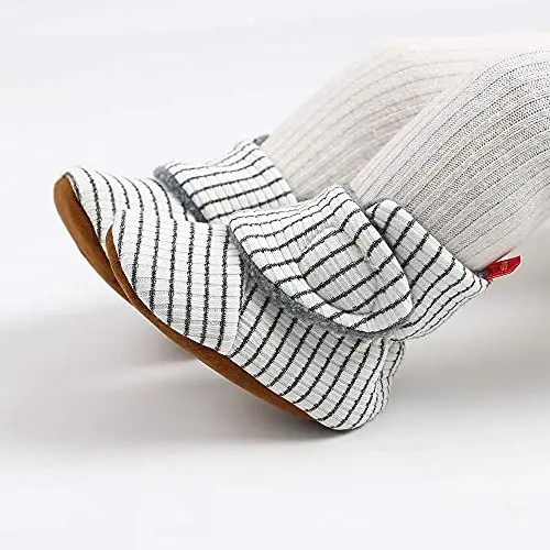 QWZban Baby Booties Infant Newborn Boys Girls Slippers Warm Crib Sock Shoes Indoor First Walkers Prewalker - 4
