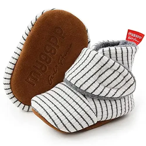 QWZban Baby Booties Infant Newborn Boys Girls Slippers Warm Crib Sock Shoes Indoor First Walkers Prewalker - 6