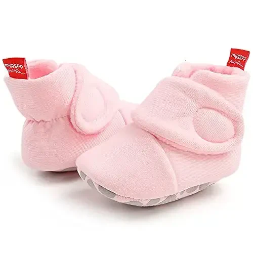 QWZban Baby Booties Infant Newborn Boys Girls Slippers Warm Crib Sock Shoes Indoor First Walkers Prewalker - 4