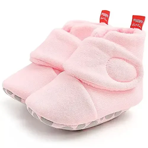 QWZban Baby Booties Infant Newborn Boys Girls Slippers Warm Crib Sock Shoes Indoor First Walkers Prewalker - 6