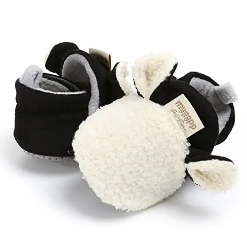 QWZban Baby Booties Infant Newborn Boys Girls Slippers Warm Crib Sock Shoes Indoor First Walkers Prewalker - 4