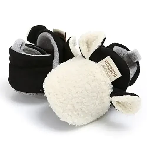 QWZban Baby Booties Infant Newborn Boys Girls Slippers Warm Crib Sock Shoes Indoor First Walkers Prewalker - 4