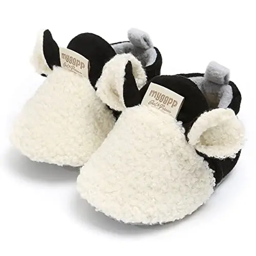 QWZban Baby Booties Infant Newborn Boys Girls Slippers Warm Crib Sock Shoes Indoor First Walkers Prewalker - QWZBAN