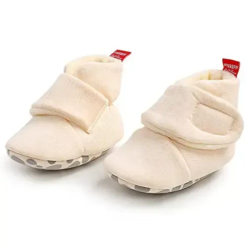 QWZban Baby Booties Infant Newborn Boys Girls Slippers Warm Crib Sock Shoes Indoor First Walkers Prewalker - 5