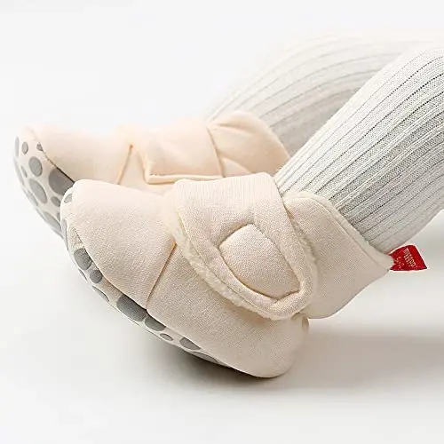 QWZban Baby Booties Infant Newborn Boys Girls Slippers Warm Crib Sock Shoes Indoor First Walkers Prewalker - QWZBAN (1)