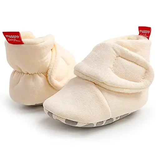 QWZban Baby Booties Infant Newborn Boys Girls Slippers Warm Crib Sock Shoes Indoor First Walkers Prewalker - 4