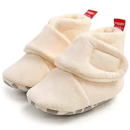 QWZban Baby Booties Infant Newborn Boys Girls Slippers Warm Crib Sock Shoes Indoor First Walkers Prewalker - 6