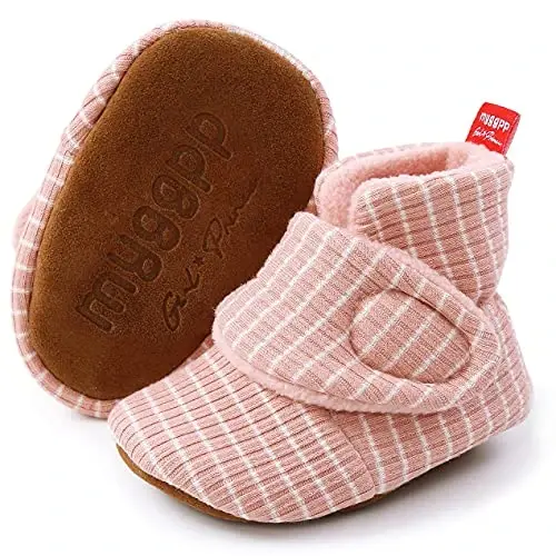 QWZban Baby Booties Infant Newborn Boys Girls Slippers Warm Crib Sock Shoes Indoor First Walkers Prewalker - 6