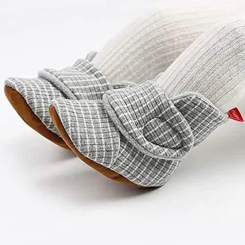 QWZban Baby Booties Infant Newborn Boys Girls Slippers Warm Crib Sock Shoes Indoor First Walkers Prewalker - 4
