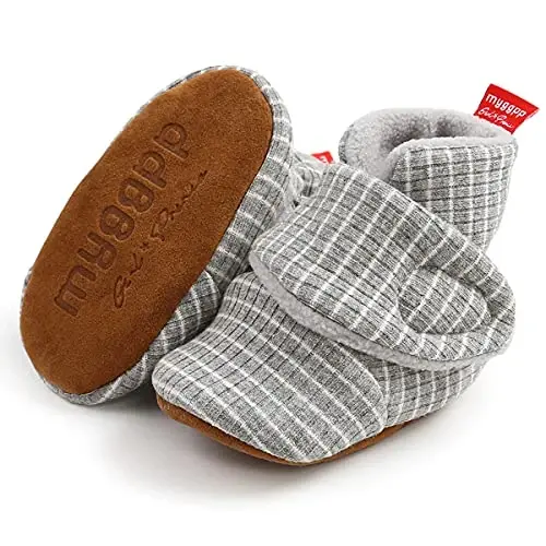 QWZban Baby Booties Infant Newborn Boys Girls Slippers Warm Crib Sock Shoes Indoor First Walkers Prewalker - 6