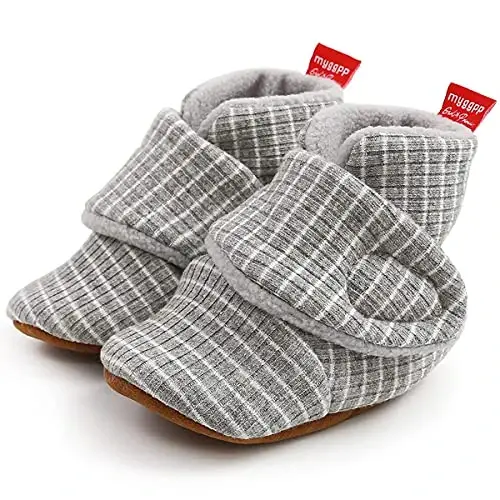 QWZban Baby Booties Infant Newborn Boys Girls Slippers Warm Crib Sock Shoes Indoor First Walkers Prewalker - 5
