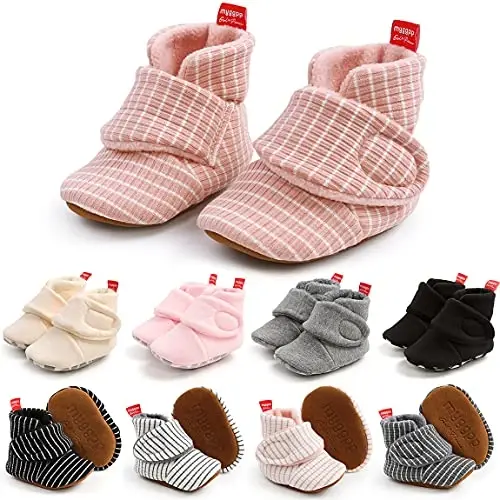 QWZban Baby Booties Infant Newborn Boys Girls Slippers Warm Crib Sock Shoes Indoor First Walkers Prewalker 